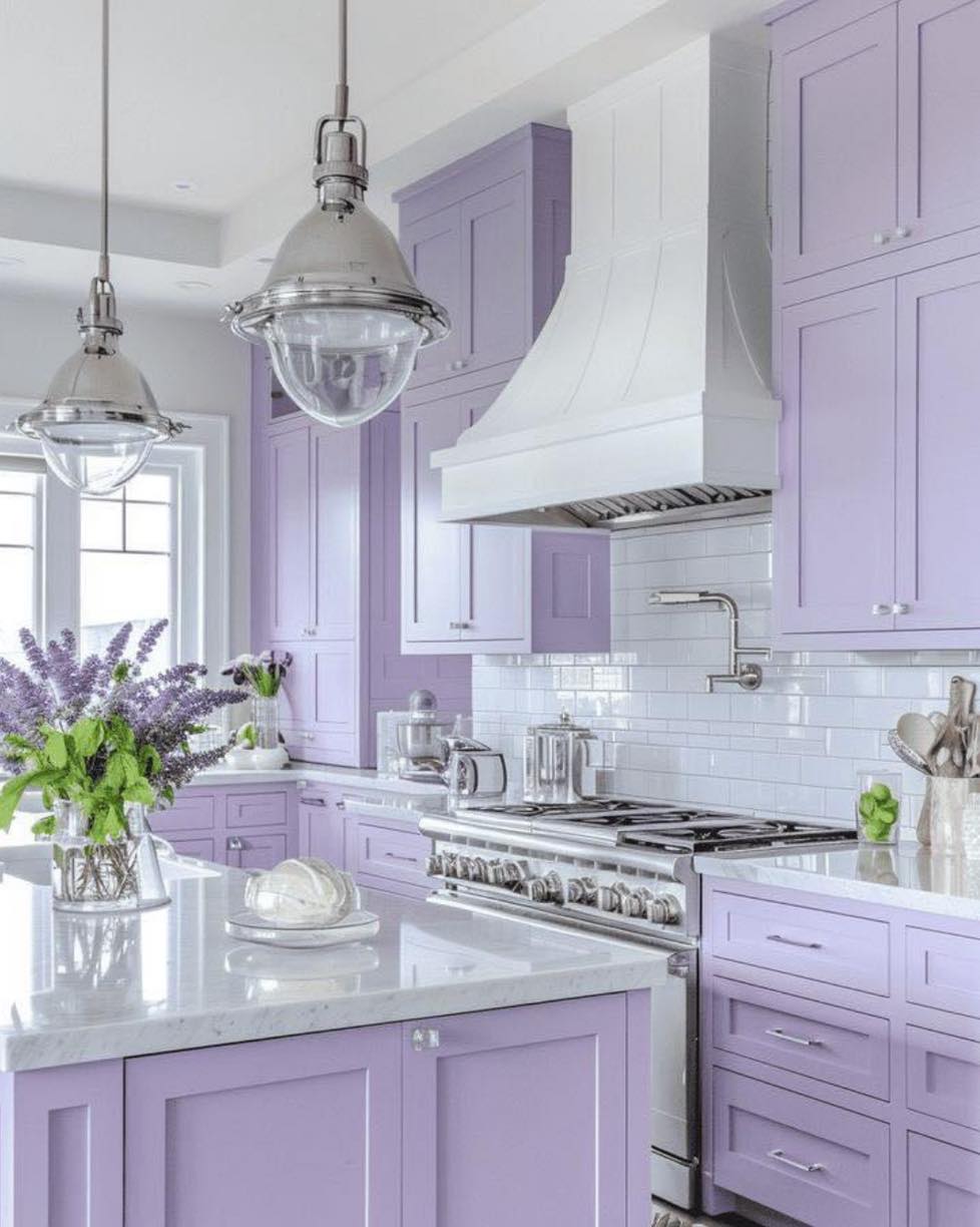 Lavender Cabinets For A Fresh Twist