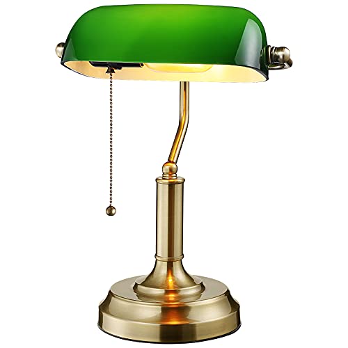 Green Glass Banker's Lamp