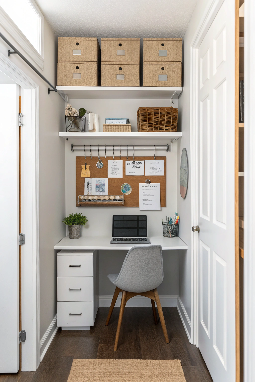 Vertical storage in small office