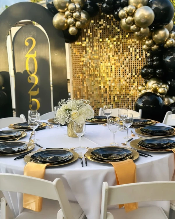 Luxurious Gold and White Table Setting