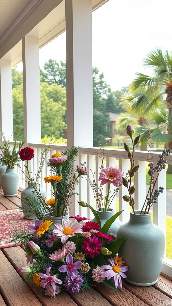 Fresh flowers and herbs in home decor