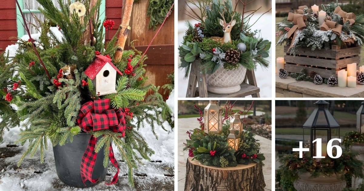 20 Stunning Christmas Planter Ideas to Brighten Up Your Porch and Patio This Holiday Season
