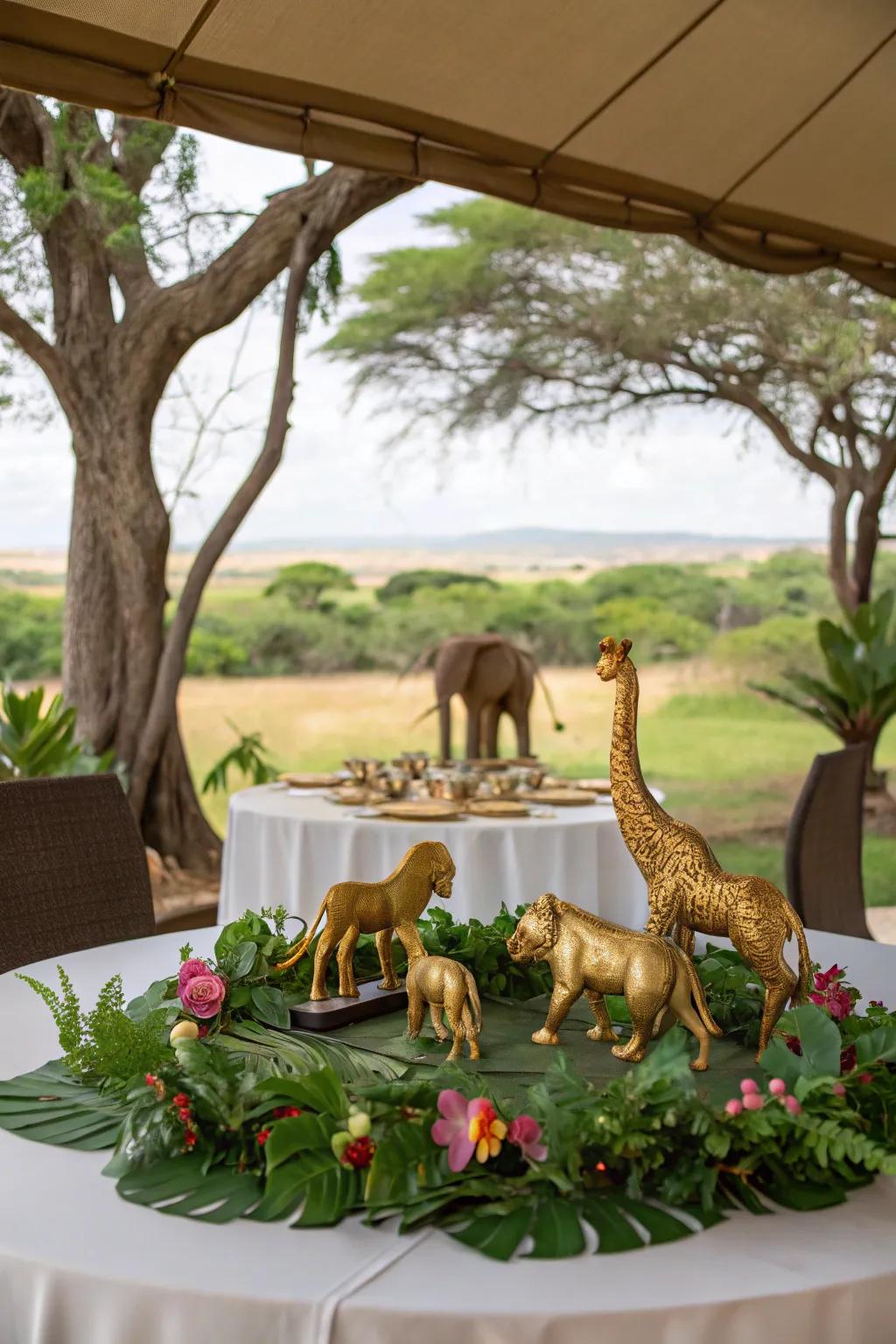 Elegant golden accents add a refined touch.