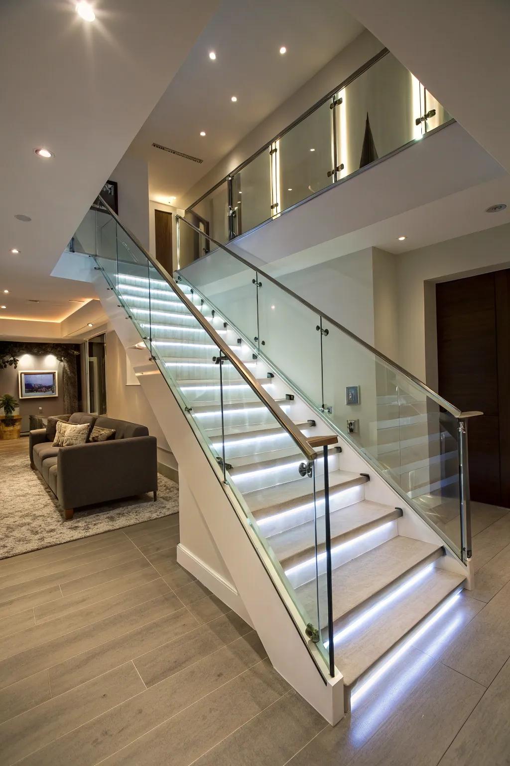 Acrylic railings offer a modern and futuristic aesthetic.