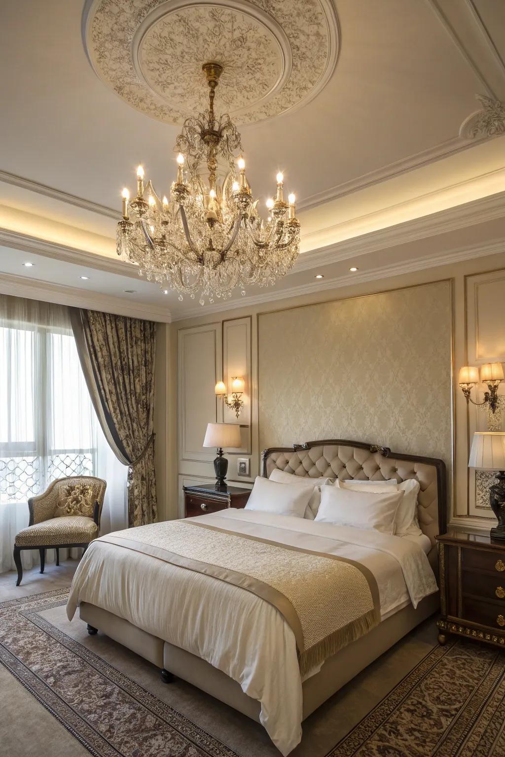 Elegant light fittings enhance the beauty of your primary bedroom.