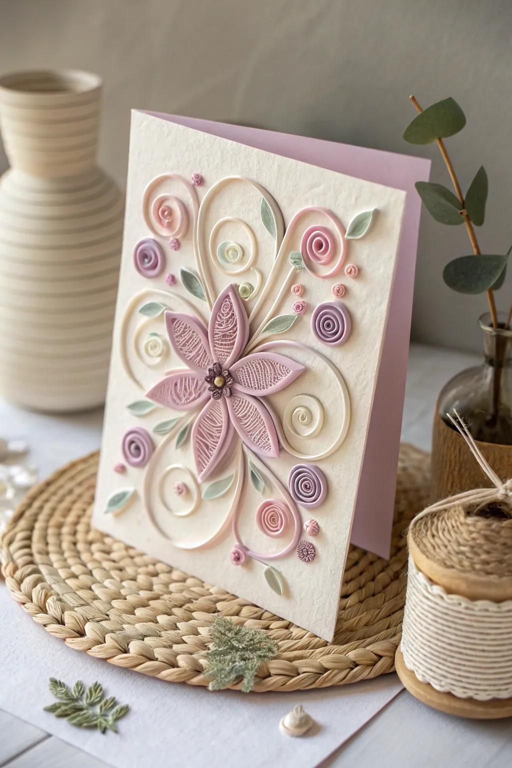 Enhance your greeting cards with the delicate craft of paper quilling-where elegance meets intricate design.
