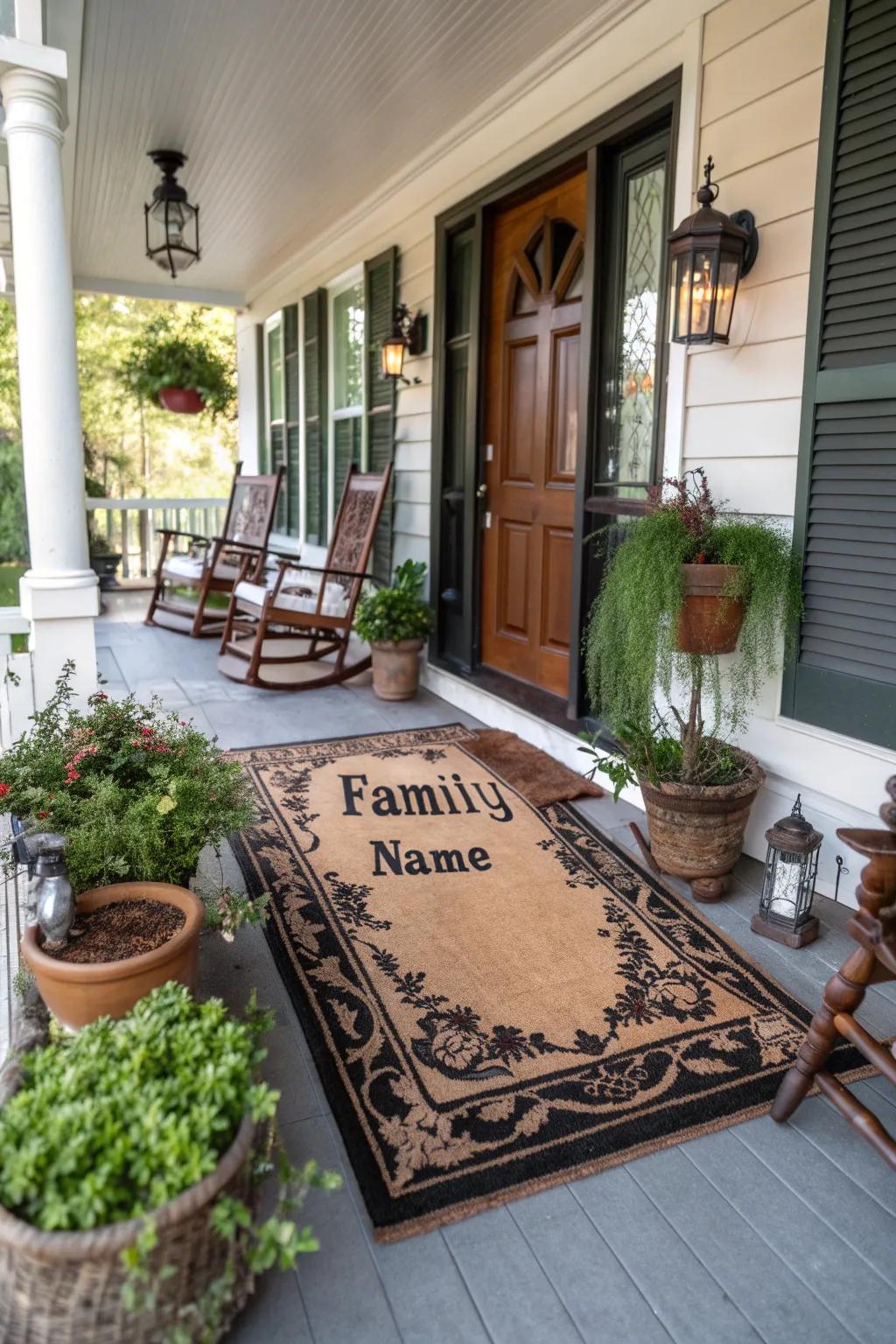 Personalized floor coverings add a unique family touch.