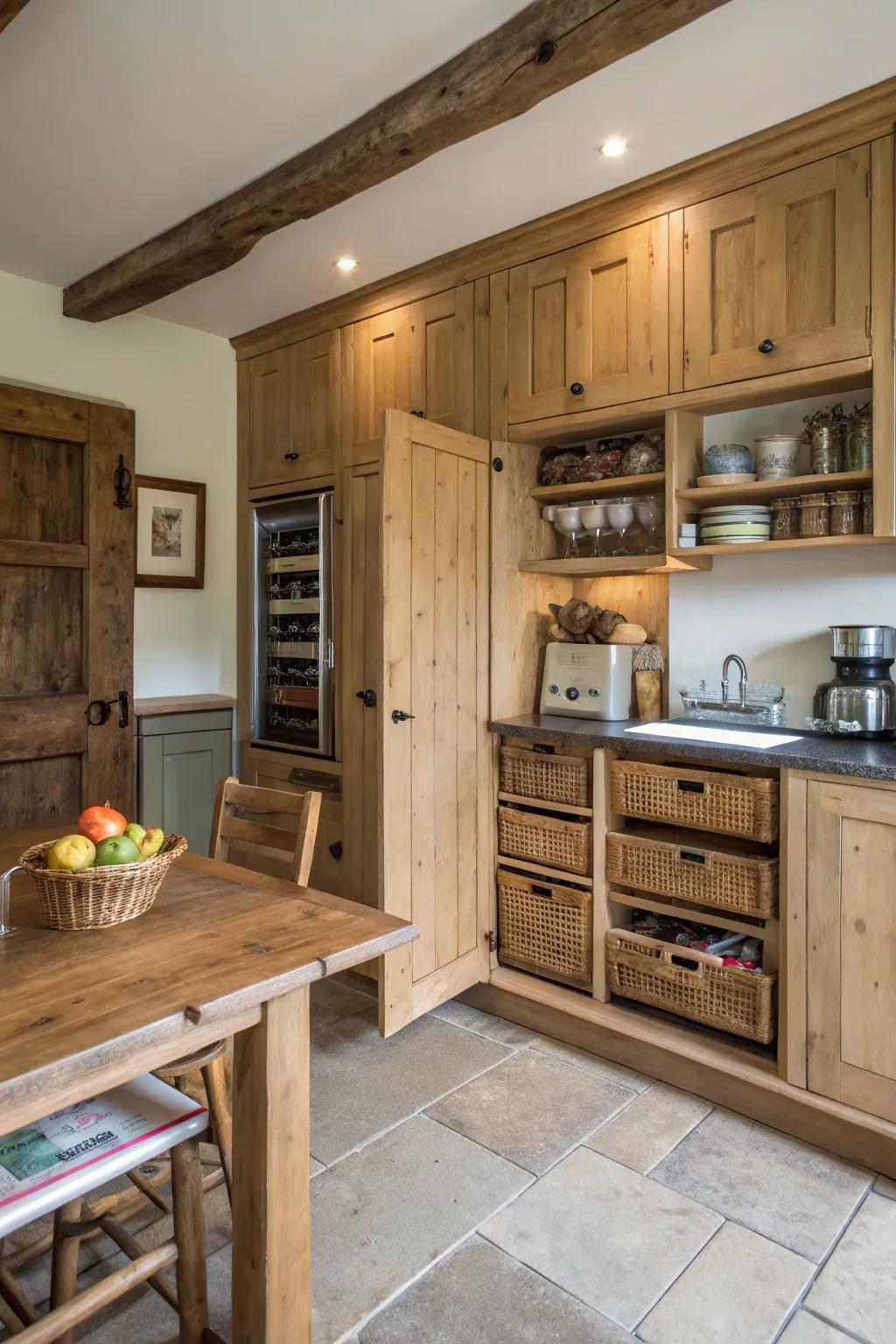 Concealed storage keeps this kitchen tidy and organized.