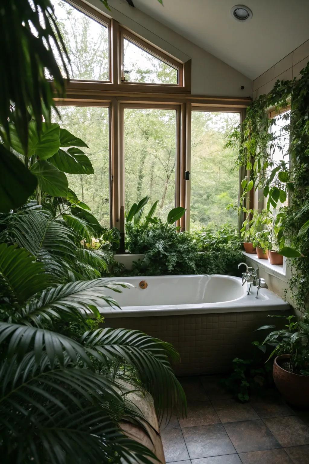 Turn your bathroom into a peaceful escape with plants.