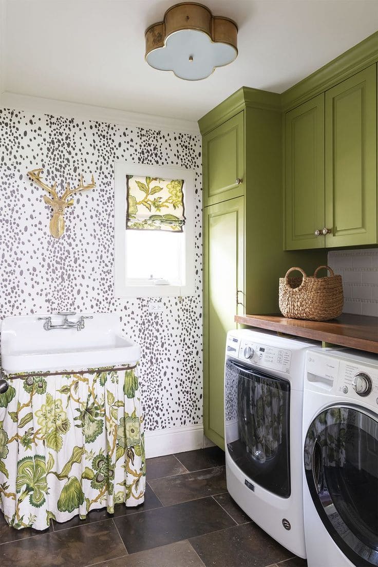 Charming Polka Dot Laundry Space