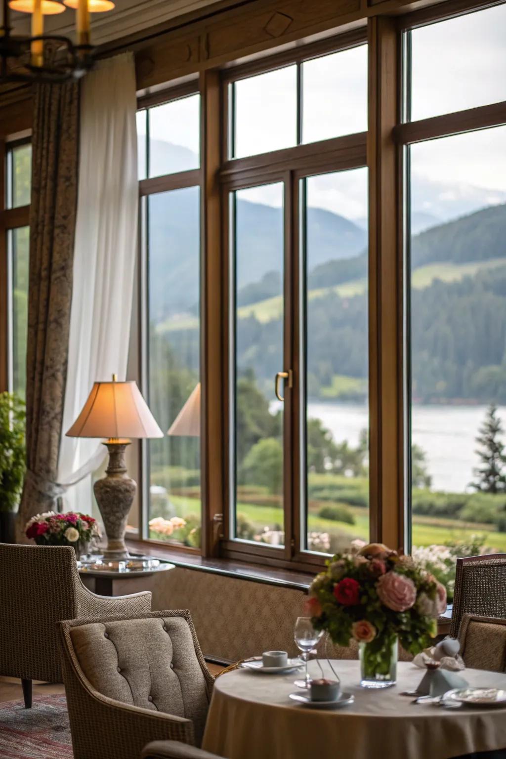 Panoramic views that seamlessly connect the outside with the interior.