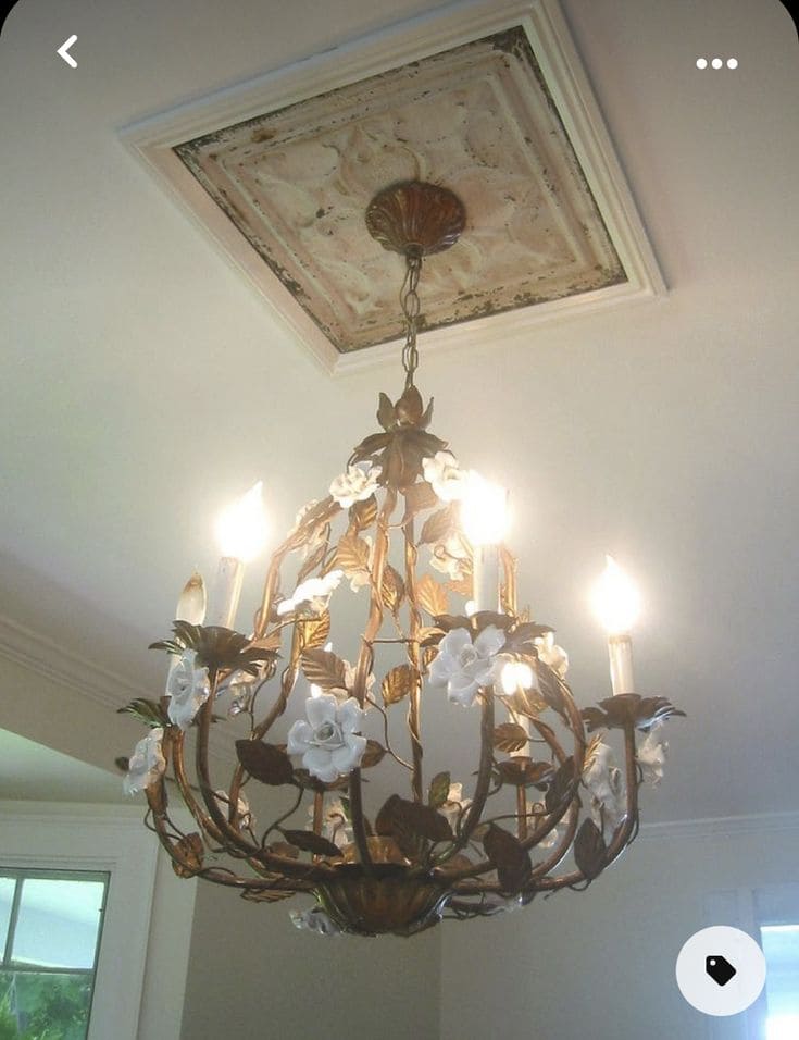 Luminous Chandelier Frame Ceiling Art