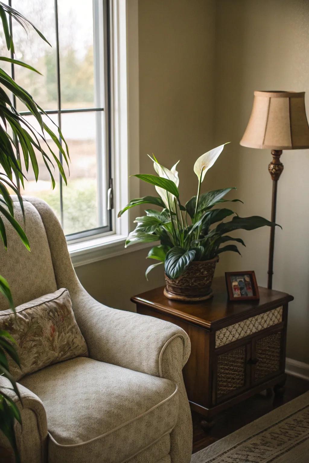 Create a peaceful corner with tranquil blooms in your home.